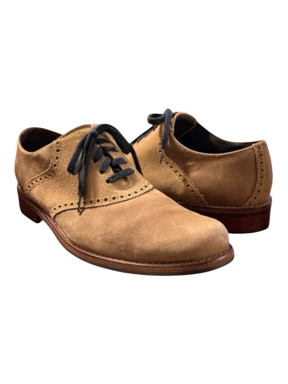 Tan Two Tone Suede Saddle Oxfords Old Money Preppy Cole Haan Size 11.5